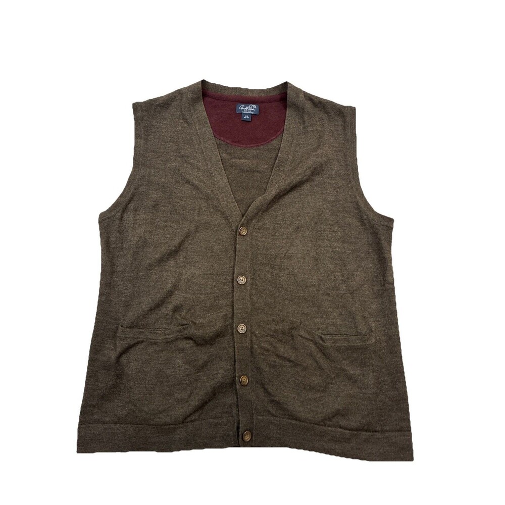 Arnold Palmer Men's L Brown Cardigan Knit Sweater
